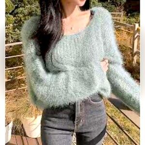 If It Were Me Grey Fuzzy Soft Sweater Size Medium
